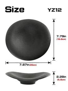 1 件创意不对称陶瓷盘，黑色/白色底座，适用于家庭/餐厅、沙拉、意大利面 - 彩色 - 查看 8