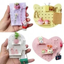 1 套 1:12 娃娃屋穿孔板钉板 DIY 墙壁收纳架娃娃屋微型家具装饰生活场景装饰配件 - 多色 - 查看 11