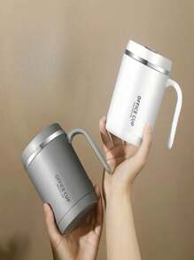 2pcs, Capacity 500ml 17 Oz, 304 Stainless Steel Mug Double Office Daily Tea Mug Coffee Mug With Handle Companion Gift,Mother's Day,Mom,Mother's Day Gift,Flower,Jewelry,Mother's Day Decorations,Mother's Day Party Supplies,Women,Pink,Gift Set - xám 2 cái - Xem 3