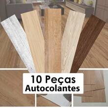 60cm X 15cm Self Adhesive Wood Floor Tile Porcelain Floor Wall Decor Sticker Self Adhesive Choose Quantity - 摩卡棕 - 查看 1