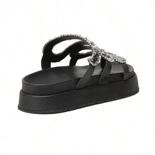 Snake Flatform Sandal With Rhinestones And Precious Stones, Flat Platform, Summer Launch - 查看 8