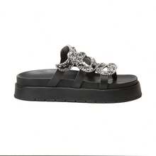 Snake Flatform Sandal With Rhinestones And Precious Stones, Flat Platform, Summer Launch - 查看 2