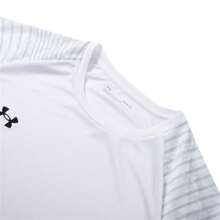 Under Armour 男子速乾運動T卹,健身短袖tee,舒適彈性足球運動服,素色拼接白色短袖圓領上衣,健身房T卹,吸濕排汗通透插肩袖版型T卹24500509-100 - 白色 - 查看 3