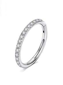 1 chiếc khuyên mũi kín bằng titan Zirconia, hoa tai tối giản thích hợp đeo hàng ngày, dành cho cả nam và nữ - Nhẫn mũi kim cương mặt phẳng - Xem 19