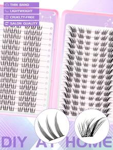 192PCS Chùm Lông Mi Manga Nhẹ Tự Nhiên 10-16mm Chiều Dài Hỗn Hợp Chùm Lông Mi C Cong Pure Want Lông Mi Giả Dày Và Mềm Dễ Dàng Sử Dụng Dễ Dàng Dán Lên Mắt Lông Mi Tự Nhiên Có Thể Tái Sử Dụng - C - Xem 3