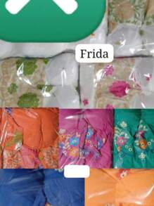 Set With Print And Elasticated Top And Skirt - 白色背景 粉紅色 花 - 查看 3