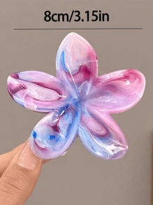 3 piezas/1 pieza Elegantes pasadores de cabello de plástico con diseño floral y degradado de color para mujeres, en rosa, morado y caqui. Versátiles y de moda para uso diario, fiestas, trabajo, viajes, decoración del hogar y baño, decoración de otoño, de vuelta a la escuela