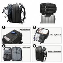 Somago Vacpack Backpack, 60L Expandable Backpack With Vacuum Compression, TSA Lock Laptop Backpack Fit For 16 Inch PC With Air Pump, Anti Theft Travel Vacuum Backpack Water Resistant Space Saver Backpack - Black - View 4