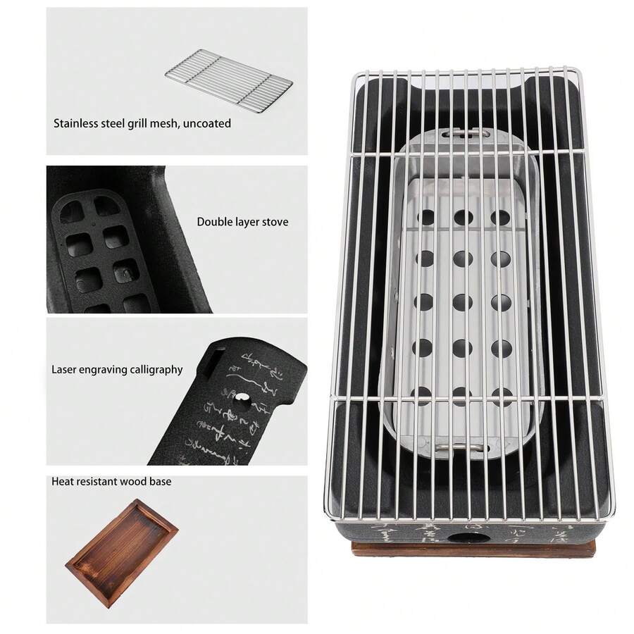 [JapaneseStyle Barbecue] Large Portable Charcoal Grill, Quick Heating