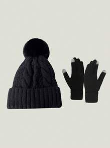Bộ 1 hoặc 2 mũ len và găng tay unisex, mũ beanie mùa đông ấm áp thời trang, thích hợp sử dụng hàng ngày vào mùa thu/đông, du lịch ngoài trời, leo núi, trượt tuyết, đạp xe, leo vách đá. Quà tặng Valentine. - Nhiều màu - Xem 11