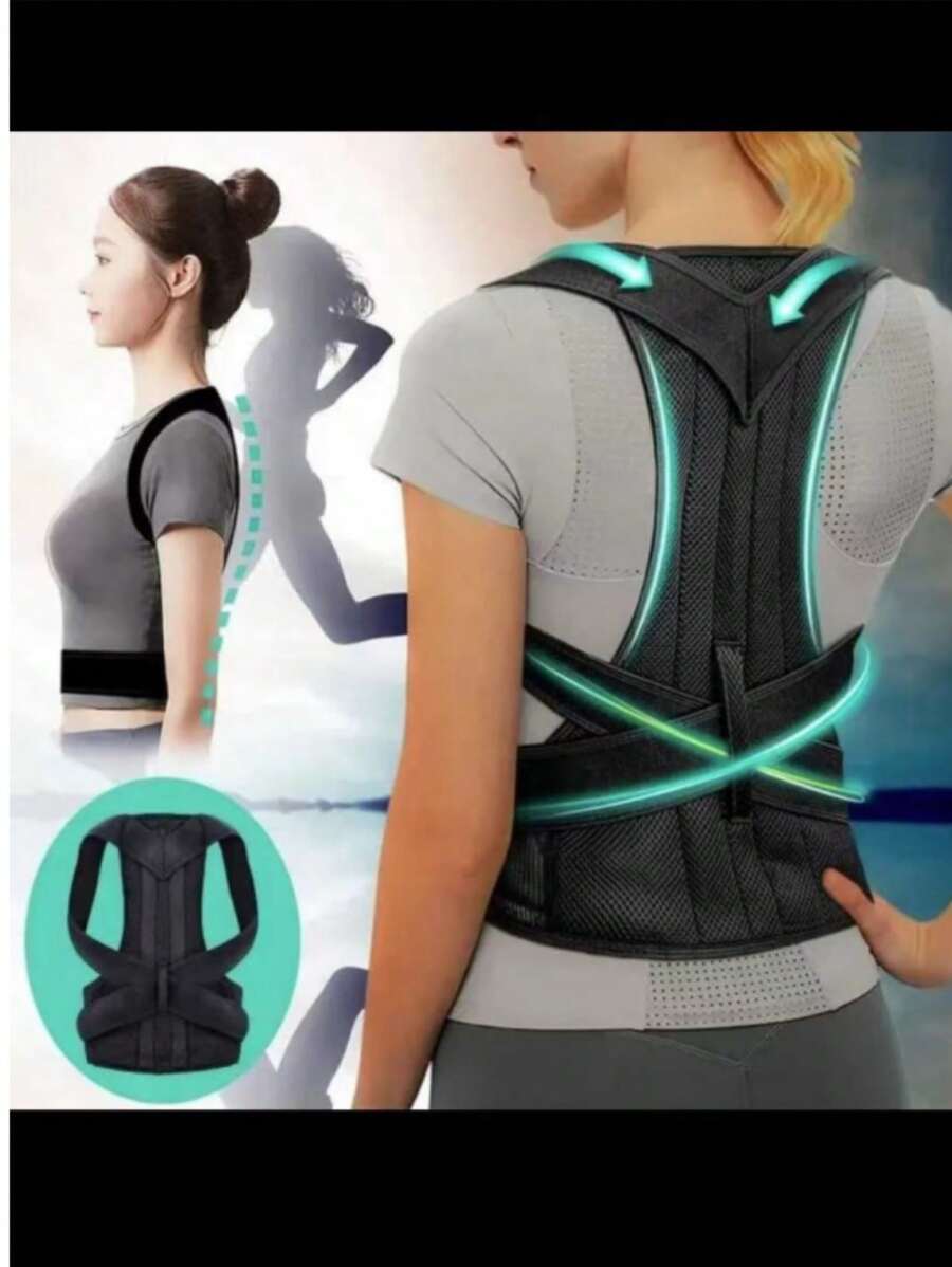 Dây đeo chỉnh sửa lưng gù, Dây đeo chỉnh sửa lưng cho người lớn, Dây đeo chỉnh sửa tư thế, Dây đeo chỉnh sửa tư thế ngồi thoáng khí vô hình khi đạp xe ngoài trời - màu đen - Xem 1