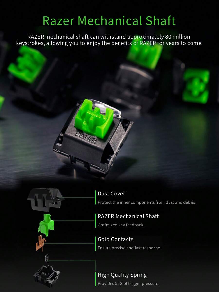 RAZER BlackWidow Essential Mechanical Gaming Keyboard Green Mechanical