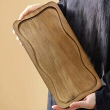 1 khay gỗ thanh lịch - Hoàn hảo cho bàn cà phê & trang trí nhà cửa, lý tưởng để trưng bày trong bếp & phòng ăn, tay nghề thủ công bằng gỗ bền bỉ - Màu vàng - Xem 2