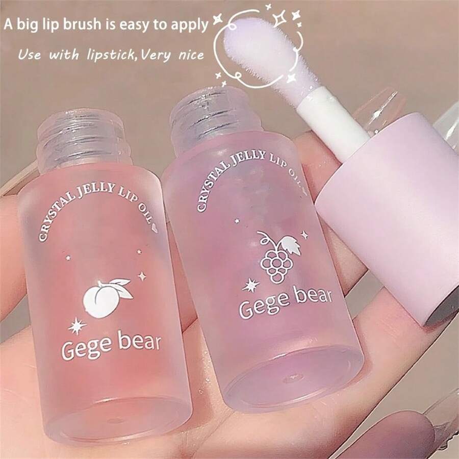 3 Color Peach Flavored Water Light Crystal Jelly Lip Oil Set