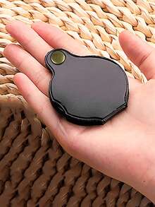 1pc Portable Folding 10X Magnifier, Mini Pocket Magnifying Glass, High-Quality Leather Case Protector, Durable, Suitable For Elderly, Students, Reading, Precise Work, Includes Protective Case, Ideal For Repair, Observation And Coins - Black - View 5