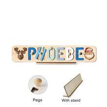 Regalos de rompecabezas, rompecabezas de madera para niños pequeños de 1 a 3 años, rompecabezas personalizado con nombre, rompecabezas con nombre para niños personalizados, rompecabezas para preescolar, regalos, rompecabezas de madera con nombre, regalo de cumpleaños, regalo de aniversario, juego de bloques de construcción (con clavijas y soporte) decoraciones familiares para baby shower, regalos de invierno, regalos de vuelta a la escuela, regalos de San Valentín para niño y niña - Con clavos y soportes (grabados en la parte posterior) - Ver 19