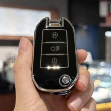 Key FOB Cover Keychain Car Key Case Cover Skin Holder For Peugeot 208 308 408 508 2008 3008 4008 For Citroen C4 Cactus Picasso C4L C5 C5 Gift Souvenir Car Accessories Bag Charm School