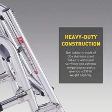 1Pcs 3 Steps Foldable Boat Ladder Folding Boarding Ladder Boat Marine Marine Grade Stainless Steel - Silver - View 5