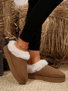 Women's Snow Boots, New 2024 Winter Thick Thermal Lined Furry Warm Ankle Boots, Thick Bottom