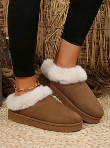 Women's Snow Boots, New 2024 Winter Thick Thermal Lined Furry Warm Ankle Boots, Thick Bottom