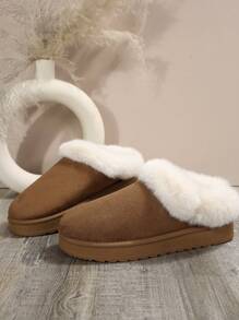 Women's Snow Boots, New 2024 Winter Thick Thermal Lined Furry Warm Ankle Boots, Thick Bottom