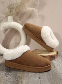 Women's Snow Boots, New 2024 Winter Thick Thermal Lined Furry Warm Ankle Boots, Thick Bottom