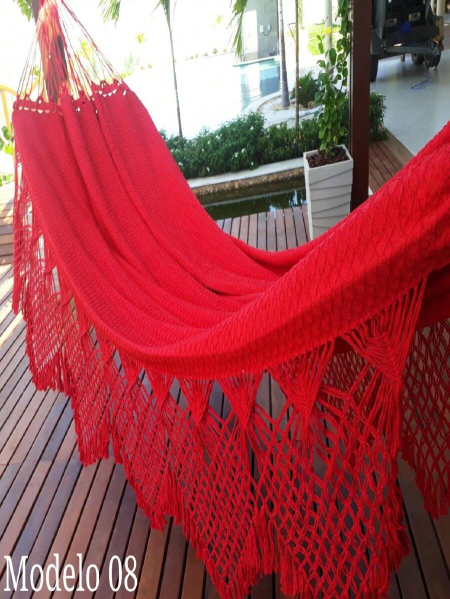 Luxury Large Reinforced Double Rest Sleeping Hammock - 紅色的 - 查看 1