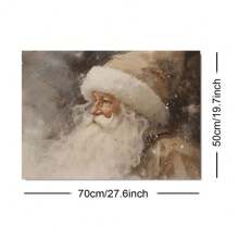 1pc Unframed Vintage Santa Claus Christmas Holiday Poster Rustic Art Xmas Festival Beige Painting Canvas Print Winter Farmhouse Wall Picture For Dorm,Apartment,Living Room,Bedroom,Modern Home Decoration - Multicolor - View 7