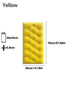 1 件 35 厘米 * 70 厘米 3D 浮雕泡沫墙纸，仿皮纹，柔软有纹理，自粘泡沫墙贴，可重复使用和可切割，卧室装饰背景，隔音加厚墙面覆盖物 - 彩色 - 查看 14