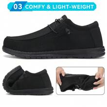 Slip On Steel Toe Shoes Men Lightweight Comfortable Lounging Walking Sneakers Steel Toe Loafers - 黑色 - 查看 5