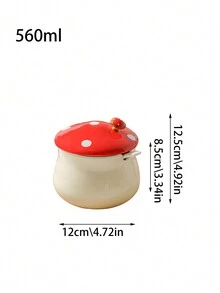 1 件创意蘑菇形陶瓷调味罐，家用香料储存容器 - 彩色 - 查看 9