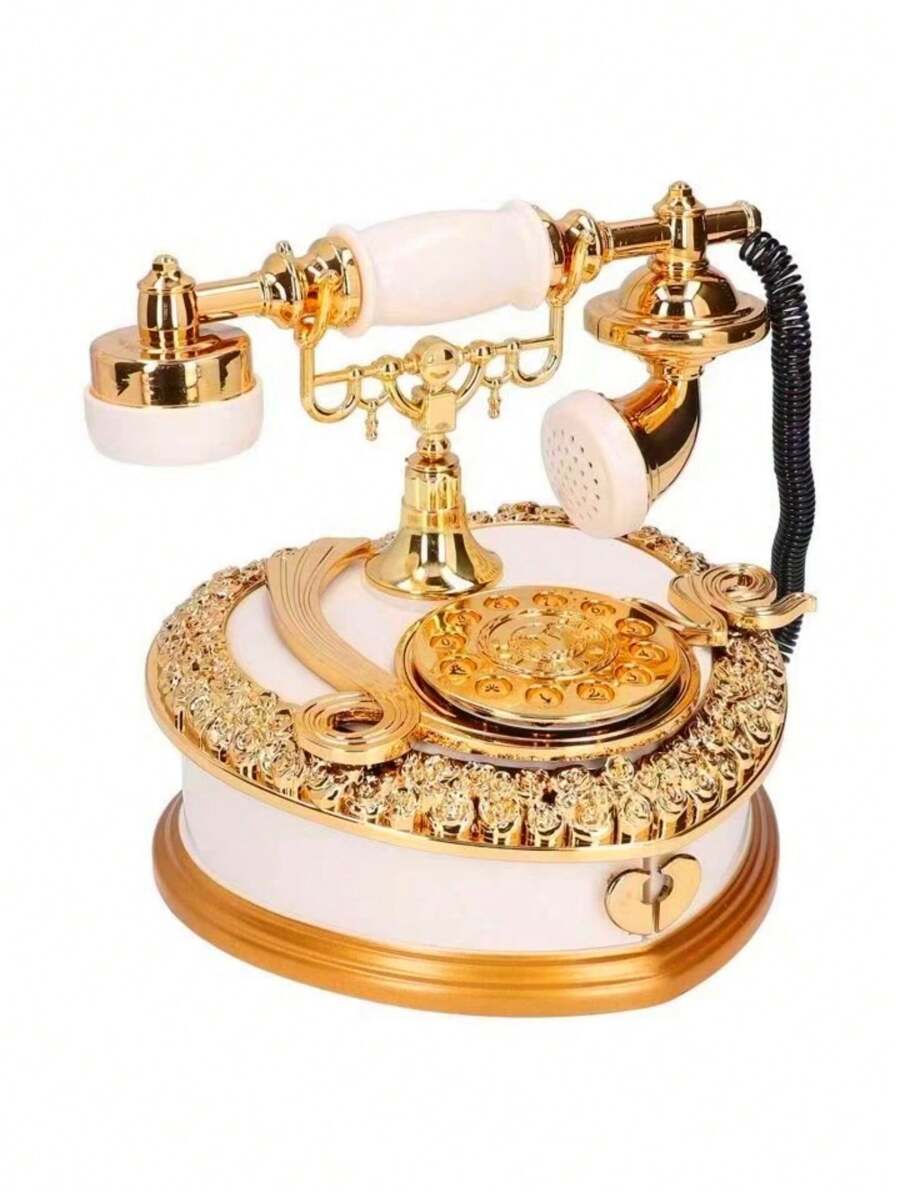 1pc Vintage Telephone Music Box, Luxury Drawer Style With Storage Box Music Box Decor, Suitable For Room Decor, Home Decor, Bedroom Decor, Holidays, Friends, Couples, Birthdays, New Year, Personalized Gifts, Back To School Season, Home & Living Decor, Christmas, Thanksgiving, Gifts, Wall Hanging - Multicolor - View 1