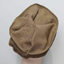 1 件女式黑色弹力头带帽，双层弹力缎面头巾帽，睡帽护发帽，户外休闲帽 - 卡其019 - 查看 4