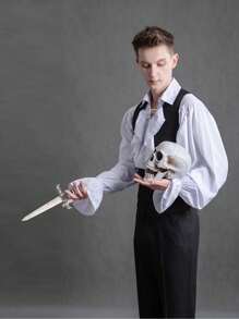 1pc Halloween & Christmas Bestselling Plastic Electroplated Pirate Sword Prop, Party Costume Accessory, Performance Weapon Toy (Distressed Craftsmanship, Minor Flaws Are Normal)