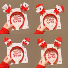 4/5/6pcs Random Style Christmas Santa, Snowman, Reindeer Headband Hair Accessories, Cute Photo Prop Decoration - Multicolor - View 10