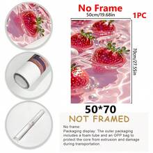 1pc, Tranh treo tường Canvas, Poster trang trí tường hình quả dâu tây hồng hoàn hảo, Poster trang trí hình quả dâu tây siêu ngọt ngào, Trang trí phòng trang trí nữ tính, Phòng bé gái, Quà tặng tuyệt vời nhất cho anh ấy/cô ấy - Nhiều màu - Xem 14