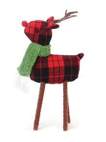 1PC Đồ trang trí Giáng sinh hình tuần lộc, Đồ trang trí nai sừng tấm đứng, Tượng nai sừng tấm bằng vải nhung thủ công cho ông già Noel, Thích hợp cho trang trí không khí trong nhà, phòng khách, ngày lễ Giáng sinh - Nhiều màu - Xem 8