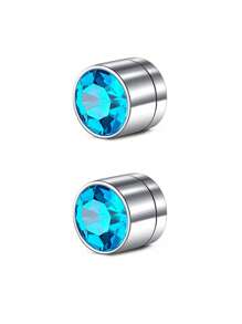 CIZME 1 对不锈钢假耳环耳钉 CZ 直径 4 毫米仿无穿孔耳环耳夹适合女士男士无穿孔身体首饰