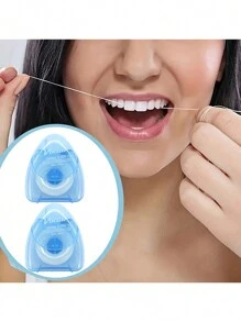 1/2pcs Ultraclean Waxed Mint Dental Floss Effective Plaque Removal, Teeth & Gum Protection | Shred-Resistant For Thoroughly Clean In Tight Area.(Blue) - Blue - View 2