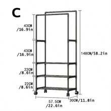 1pc Simple Portable Multi-Functional Shoe And Hat Integrated Rack With Wheel Movable Bedroom Storage Rack Multi-Functional Storage Rack Shoe Rack, Dormitory Rental House Wardrobe Rack, Bedroom Decor,Room Decoration Stuff