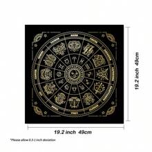 1 PIEZA Mantel de tarot con 12 constelaciones, paño para el altar de adivinación, almohadilla para juegos de mesa de la fortuna, astrología, cartas de oráculo, juego de caída, decoración para dormitorio - Negro - Ver 10