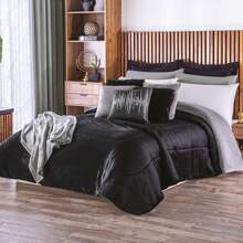 Concord Pachicalientito Coverlet -Borrega Premium Plain Colors - Black - View 1