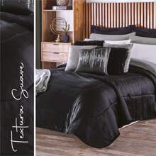 Concord Pachicalientito Coverlet -Borrega Premium Plain Colors - Black - View 4