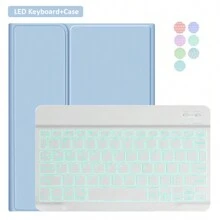 Led Backlight Keyboard With Case Compatible With IPad Air 11 6th 2024 Air 5th 2022 Air 4th 2020 10.9 Inch Case Foldable Stand Smart Cover With Pencil Holder