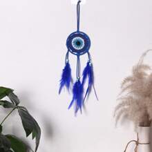 1 chiếc đồ trang trí treo mini phong cách Thổ Nhĩ Kỳ thủ công móc len, đồ bắt giấc mơ Evil Eye, thích hợp cho xe hơi, túi xách và trang trí nhà cửa - Nhiều màu - Xem 10