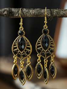 1 cặp Hoa tai phong cách cung điện dân tộc cổ điển Bohemian đa năng phổ biến cho phụ nữ - phong tục dân gian - Xem 5