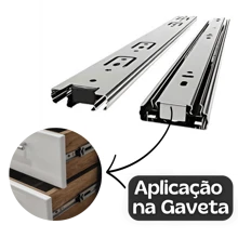 Pair Of Telescopic Slides Telescopic Rail (2 UNIT) Reinforced 4.5cm Wide Drawers And Furniture 20cm 30cm 35cm 40cm - RTA Moveis - 35cm (350mm) - Xem 1