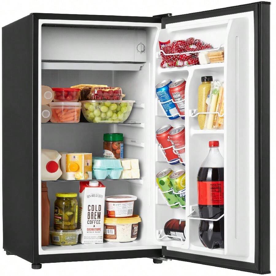 Galanz 3.3 Cu Ft One Door Mini Fridge, Black Estar, New SHEIN USA