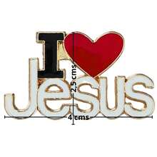 I Love Jesus Brooch Pin I Love Jesus - Red and White - View 3