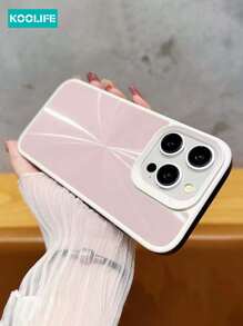 1pc Koolife Fashionable Dual-Color AG Threaded 2-In-1 Anti-Fall Phone Protective Case Compatible With Apple 12/13/14/15 ProMax/Pro/14 Plus, Shock-Proof Protective Case [Multiple Colors Available] - Pink - View 1